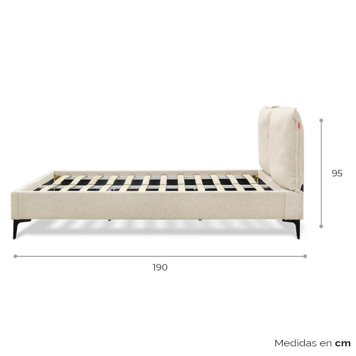 Cama Queen Tela Taupe Daza | Camas | recamaras